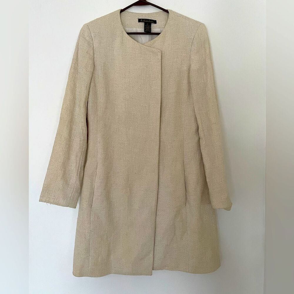 Brooks Brothers Cream Textured Women's Coat Blazer